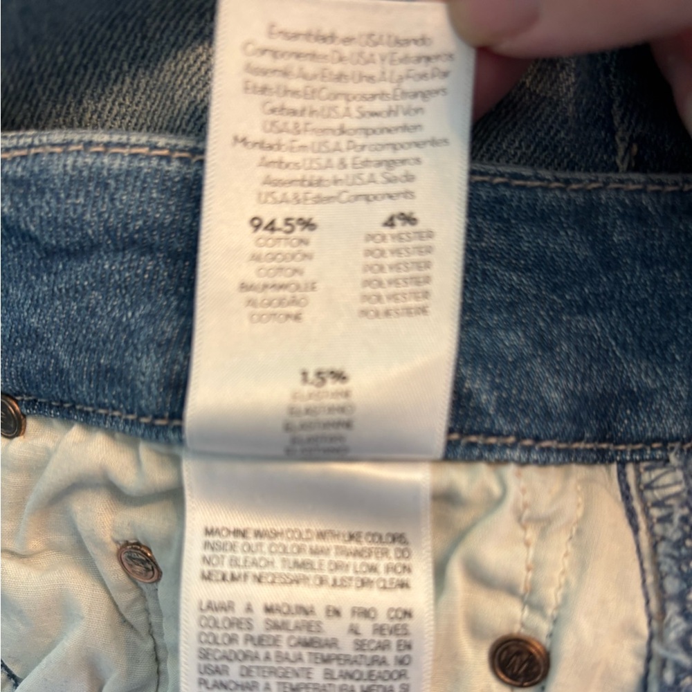 MOTHER High-Rise Light Blue Jeans with Embroidered Yellow Leopard - Picture 7 of 10